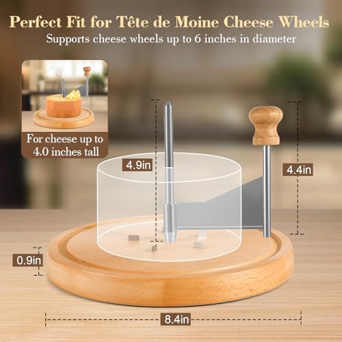Cheese Curler Wheel with Wooden Base Stainless Steel Blade - Image 3