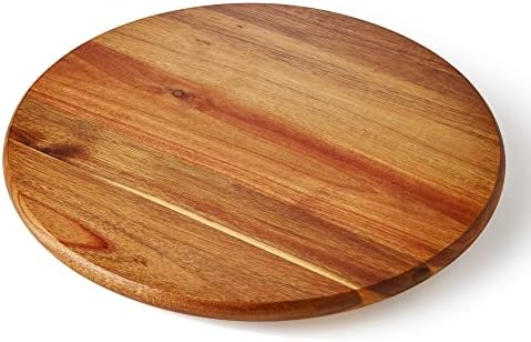 Acacia Wood Lazy Susan, Wood Turntable Tray Cabinet Organizer,14"