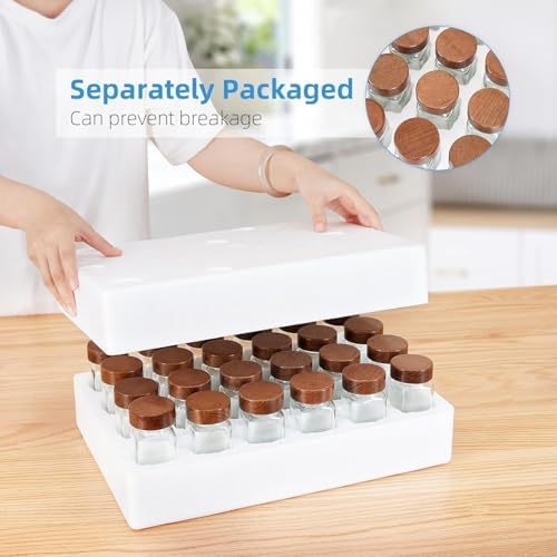 Glass Spice Jars with Labels, 14pcs 4oz Seasoning Organizer Jars