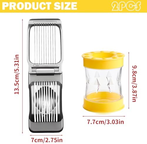 Set of 2 Hard Boiled Egg Peeler + Egg Slicer,Egg Slicer For Hard Boiled Eggs,Hard Boiled Egg Peeler,Boiled Eggs For Egg Strawberry Mushroom Soft Fruit Kitchen Too