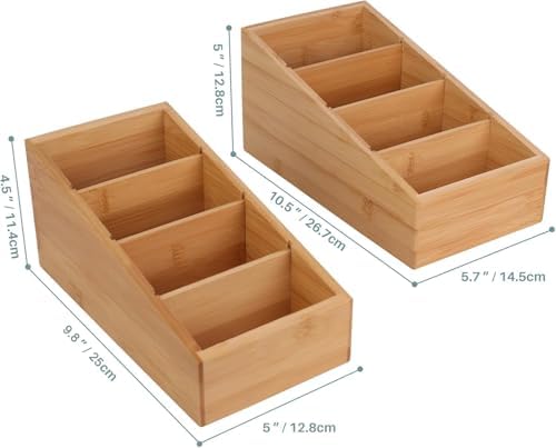 4-Section Snack Organizer with Removable Dividers for Kitchen 2 Pack