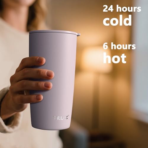 TILUCK 20 oz Insulated Coffee Tumbler with BPA-Free Lid - Image 3