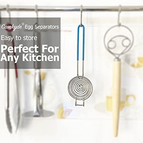 CAMKYDE Egg Separator Food Grade Stainless Steel Egg Yolk White Separation Tool (Blue) - Image 6