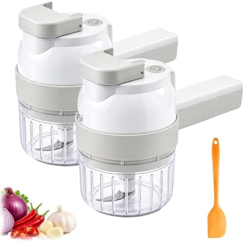 4 In 1 Handheld Electric Vegetable Cutter, Wireless Vegetable Cutter，2PCS-B by Unknown