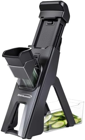 Brentwood KA-5066BK 3-in-1 Safe Mandoline Slicer, Vegetable Chopper, Thick & Thin Julienne, Adjustable Thickness 0.5mm-8mm, Black by BrentwoodAppliances