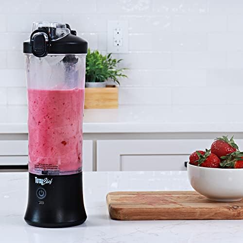Total Chef Portable Blender - For Smoothies & Protein Shakes, USB Rechargeable Cordless Mini Travel Mixer, Personal Juicer, Ice Crusher, Blender Bottle for Home & Kitchen, 20oz, Black - Image 2