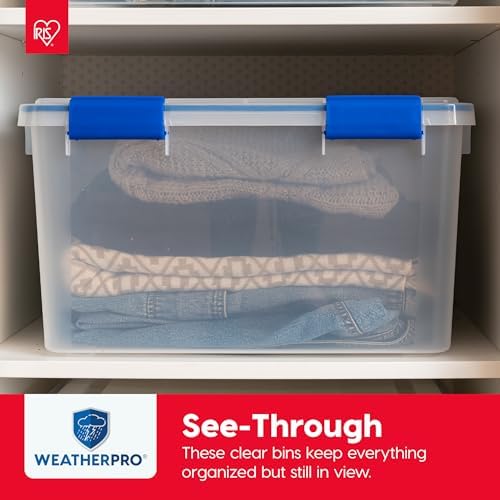 IRIS USA 3-Pack Storage Bins With Gasket Lids, 16-Quart Capacity, Clear