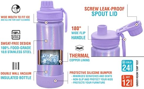 17oz Kids Insulated Stainless Steel Water Bottle w/Spout Lid