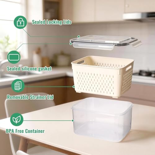 5 PCS Fruit Storage Containers for Fridge Food Storage Containers