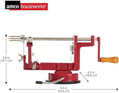 Back To Basics A505 Peel Away Apple Peeler (Casr Iron Suction Base), Red