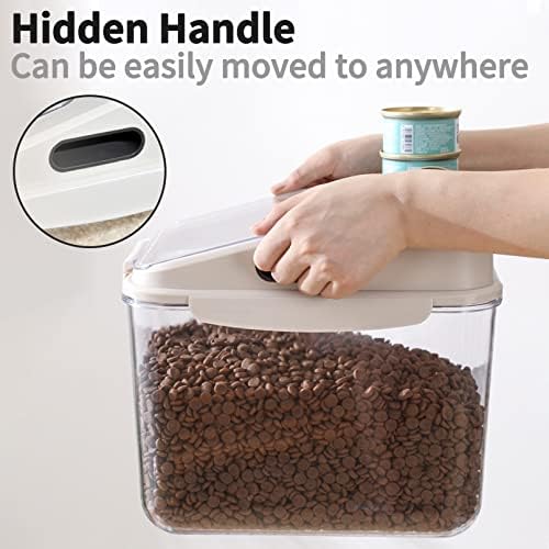 5.5LB Dog Food Storage Container, Airtight Pet Treat Bin Translucent Dry Food Grain Storage Barrels Sealed Bucket Moisture-Proof Plastic Cat Puppy Food Bin with Seal Locking Lid Keep Fresh