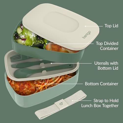 Classic Stackable 3-Compartment Adult Bento-Style Lunch Box