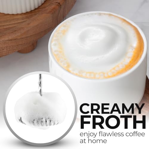 Zulay Kitchen Rechargeable Milk Frother Handheld - Frother Wand, Drink Mixer, Electric Whisk Frother, for Cappuccinos, Matcha & Protein Powder - Dynamic Triple Whisk, 3 Speed 500mAh Dragonfruit Gold - Image 3