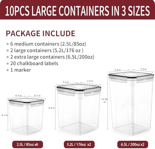 10 PCS Flour Sugar Storage Containers for Organizers and Storage