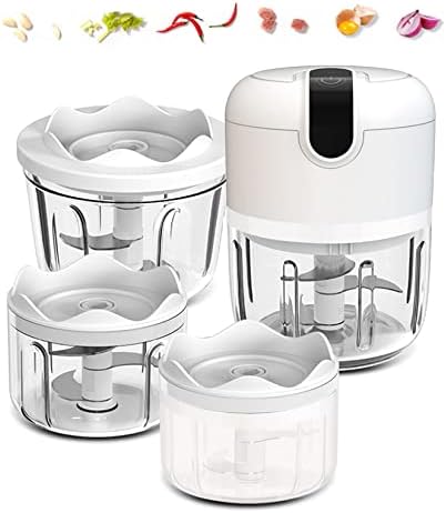 (100+250+350ML) White 3 Pcs Cordless Mini Food Chopper,Small Food Processor for Garlic,Nut,Meat by Unknown