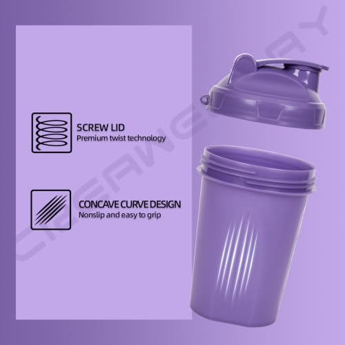 17oz Small Protein Shaker Bottle with Blending Ball Black&Purple - Image 4