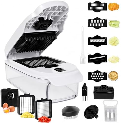 10-in-1 Vegetable Chopper(White & Black) by AISHUJIE