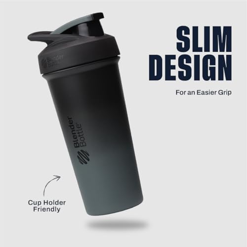 BlenderBottle Sport Sleek Stainless Steel Shaker Bottle 25 oz Black - Image 4