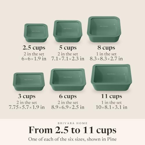 Glass Food Storage Containers with Lids, 20-Piece Set, Pine