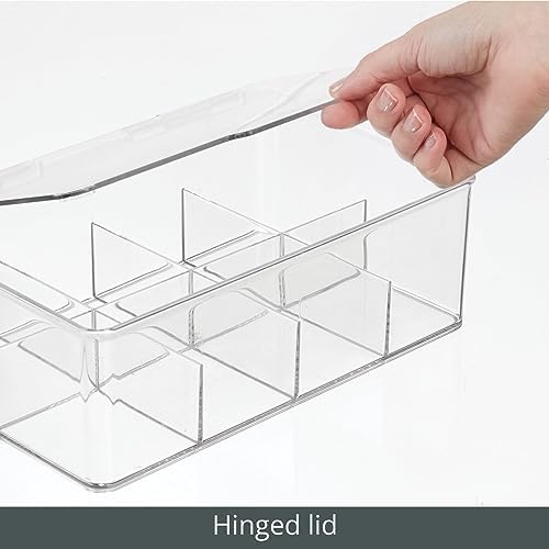 Tea Bag Single Serve Pouch Divided Box Holder Organizer, Clear