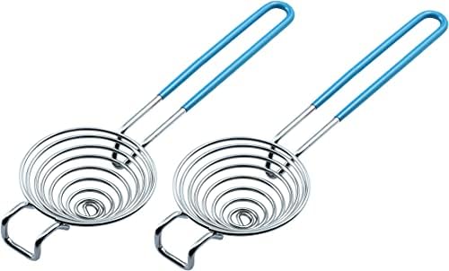 CAMKYDE Egg Separator Food Grade Stainless Steel Egg Yolk White Separation Tool, Set of 2 (Blue) by CAMKYDE