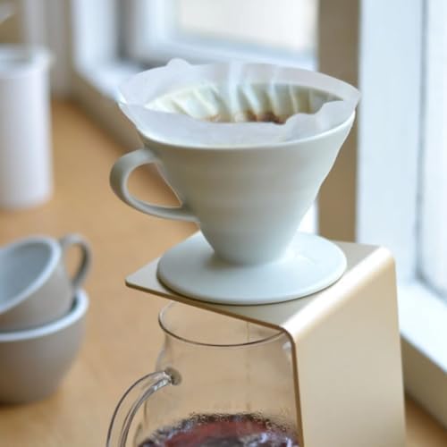 V60 Ceramic Coffee Dripper Pour Over Cone Coffee Maker Size 01, White
