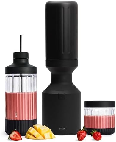 Beast Mega 1200 Stainless Steel Countertop Blender, Carbon Black, 1200W by Unknown