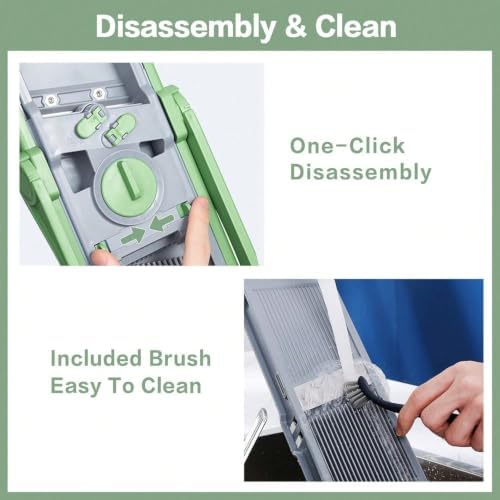 Green Mandoline Slicer Vegetable Cutter, Adjustable 0.1-8mm - Image 5