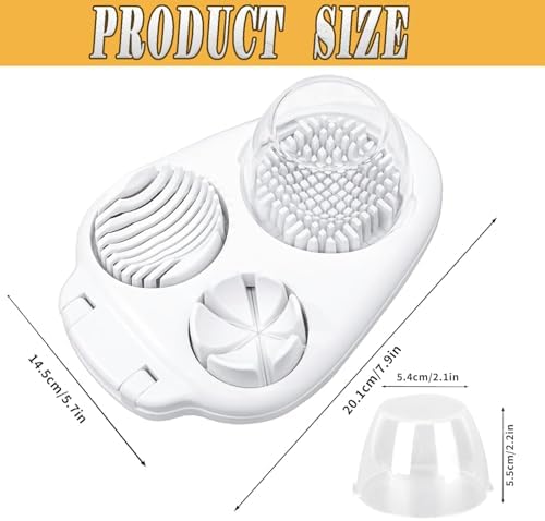 2-Pack 3-in-1 Egg Slicer, Stainless Steel Cutter - Image 2