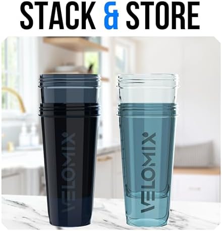 4 Pack 28oz Shaker Cups for Protein Shakes, Aqua Depths