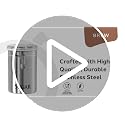 Oggi Stainless Steel Sugar Canister 62 fl oz - Airtight Clamp Lid, Clear See-Thru Top - Ideal Sugar Container for Countertop, Sugar Jar, Bulk Sugar Storage. Large Size 5" x 7.5".