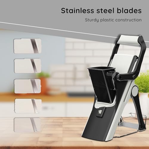 Mandoline Food Slicer - Multi Vegetable Chopper & Food Veggie Cutter with Stainless Steel Blades - Onion, Carrot & Potato Slicer for Cooking & Kitchen Meal Prep - Image 6