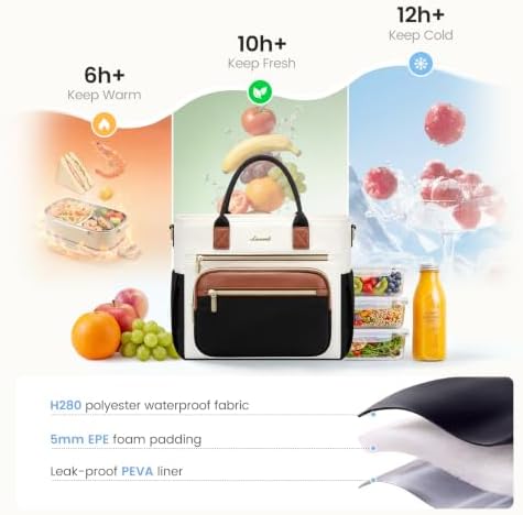 Insulated Lunch Box for Women,Large Adult Lunch Cooler Bag Women