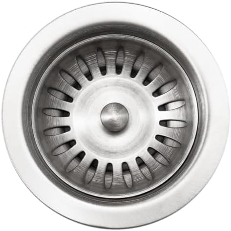190-9180 - 3-1/2 inch Stainless Steel Kitchen Sink Basket Strainer, Durable Food Catcher Stopper for Metal Kitchen Sink, Ideal for Filtering Waste and Preventing Clogs