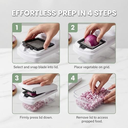 Vegetable Chopper 15 in 1 with Container – Mandoline Slicer, Onion Chopper Dicer, Food Chopper, Cheese Grater & Veggie Slicer for Kitchen Meal Prep | KIOOM - Image 3