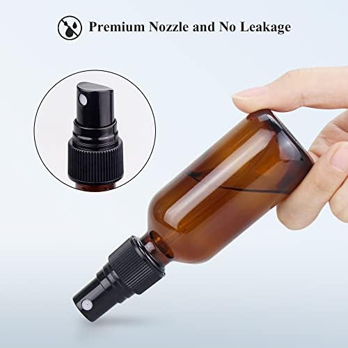 Wedama Spray Bottle, 4 oz Fine Mist Glass Spray Bottles, Little Refillable Liquid Containers for Watering Flowers Cleaning (16 Pack, Amber) - Image 6
