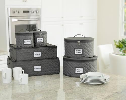 2 Pack 7" Appetizer and Saucer Storage Case, Dinnerware Storage Organizer