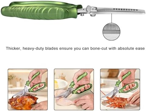 Rust Resistant Heavy Duty Multipurpose Kitchen Shears-Green