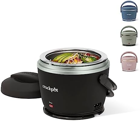 Electric Lunch Box 20-Ounce Portable Food Warmer Black Licorice Perfect for Travel On-the-Go & Office Use | Stylish Spill-Free & Dishwasher-Safe | Ideal Men & Women's Gifts