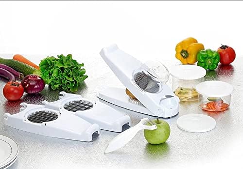 Vegetable Chopper Pro Onion Chopper Slicer Dicer Cutter Food Processor Mandoline Slicer Vegetable Dicer Manual Food Choppers And Dicers Cheese Shredder White - Image 2