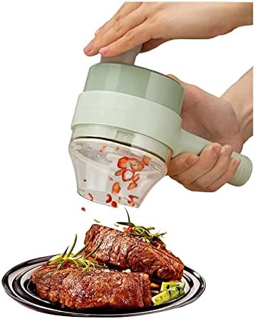 【Upgrade】 4 in 1 Handheld Electric Vegetable Cutter Set, Big Power Electric Vegetable Chopper, Mini Wireless Chopper Vegetable Slicer and Dicer Hand Held Food Processor for Kitchen Garlic Pepper Onion - Image 6