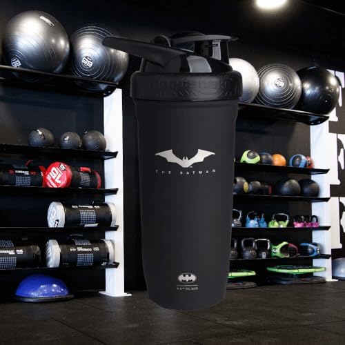 Smartshake DC COMICS Reforce Stainless Steel Protein Shaker Bottle 900 ml | 30 oz - Leakproof Screw-on Lid - BPA Free – Unisex - Non Insulated - Batman - Image 2