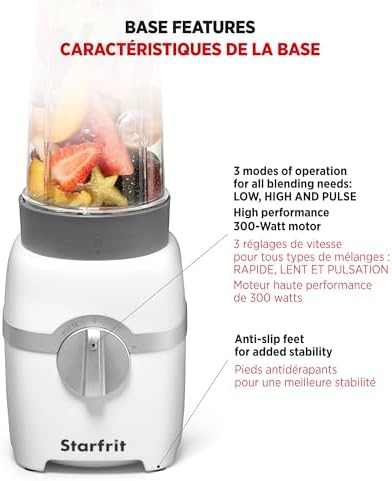 Starfrit Personal Blender with 2 To-Go Cups, White - Image 6