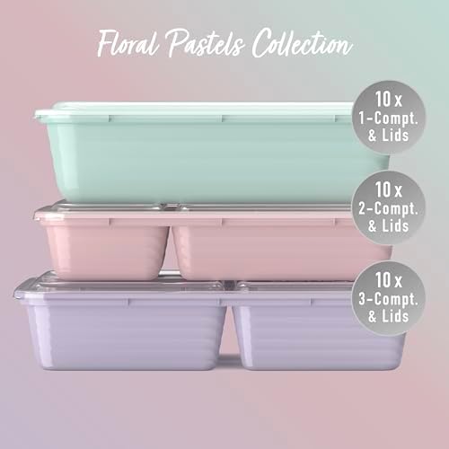 Prep Meal Prep Kit, 1, 2 & 3-Compartment Containers, 60 Piece Set