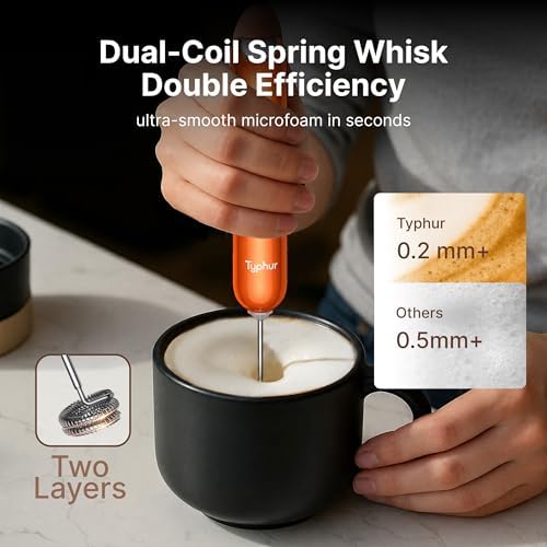 InstaWhisk Milk Frother with Variable Speed, Rechargeable Coffee Frother Wand with Detachable Double Whisk, Handheld Electric Stirrer for Latte, Cappuccino, Matcha, Almond Milk, Protein, Orange - Image 6