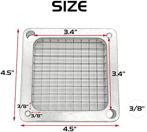 3/8" Stainless Steel Replacement Blade for Commercial Vegetable Chopper Dicer Fruit Cutter, Interchangeable Blade Block Set Pusher Block