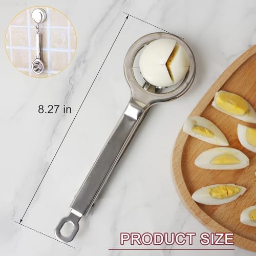 Best Utensils Stainless Steel Egg Slicer Wedger Cutter, Divides Hard Boiled Eggs Into 6 Equal Segments In One Action - Image 3