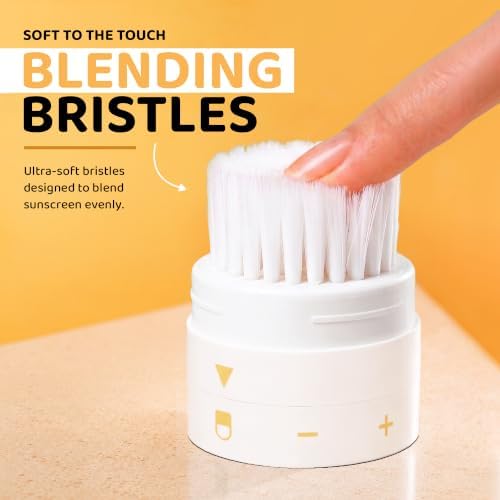 Brushi® Patented Sunscreen Applicator – Refillable Squeezable Bottle with Soft Blending Brush, Mess-Free Sunscreen Applicator for Face & Body, Adults & Kids, Travel Size 3 oz (Orangescicle) - Image 5