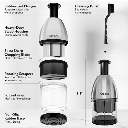 Fullstar Vegetable Chopper - Onion Chopper - Pro Food Slicer - Veggie Cutter with Container - Hand Dicer - Slicer & Dicer (Silver) - Image 5