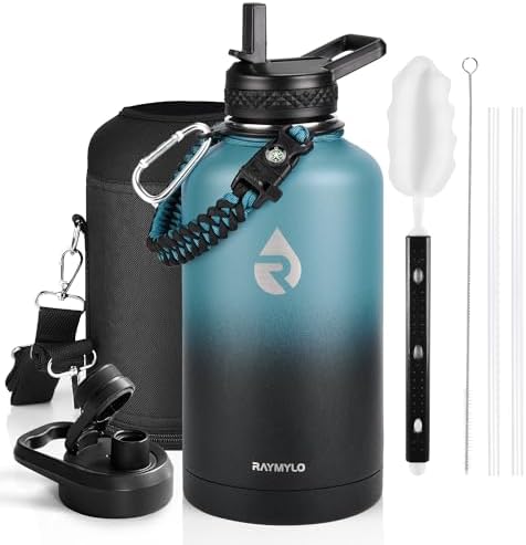 Insulated Water Bottle 64 oz, Triple Wall Vacuum Stainless Steel